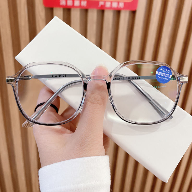 超轻大框方形冷茶色近视眼镜可配度数平光镜