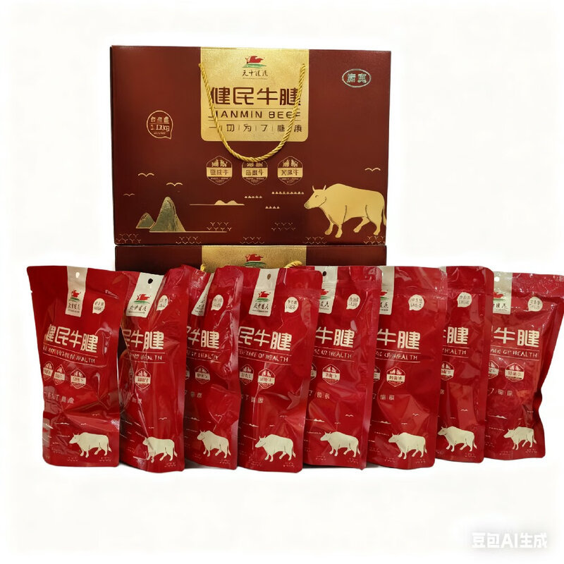 河南驻马店特产健民牛腱礼盒装1120g手提袋装牛