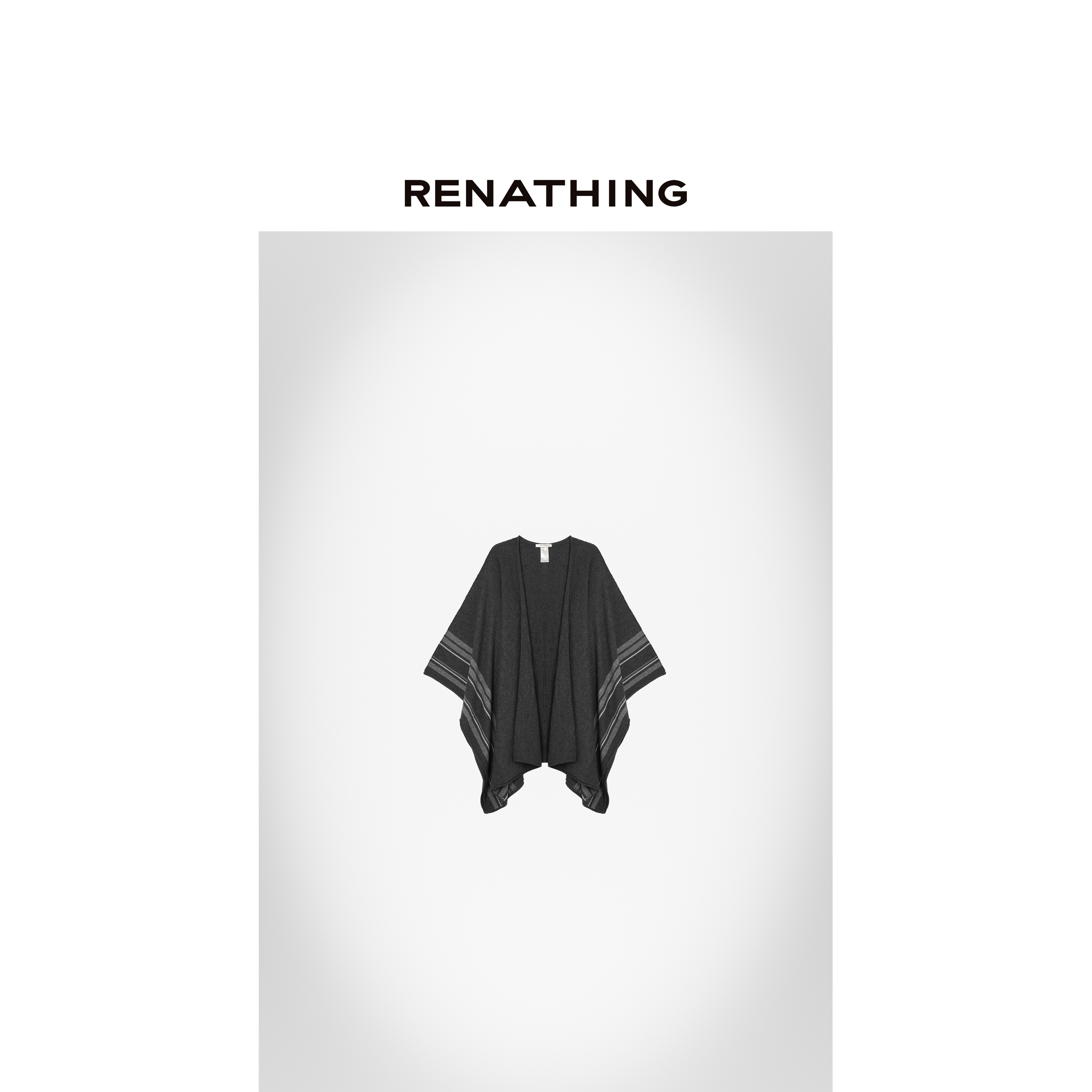 【RENATHING】慵懒条纹斗篷大披肩