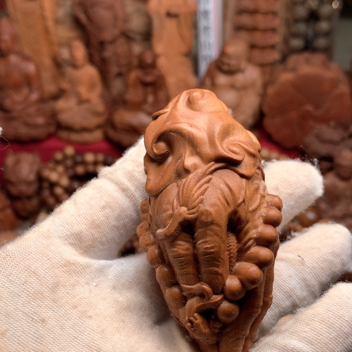 檀香木其他老山檀手把件奶香