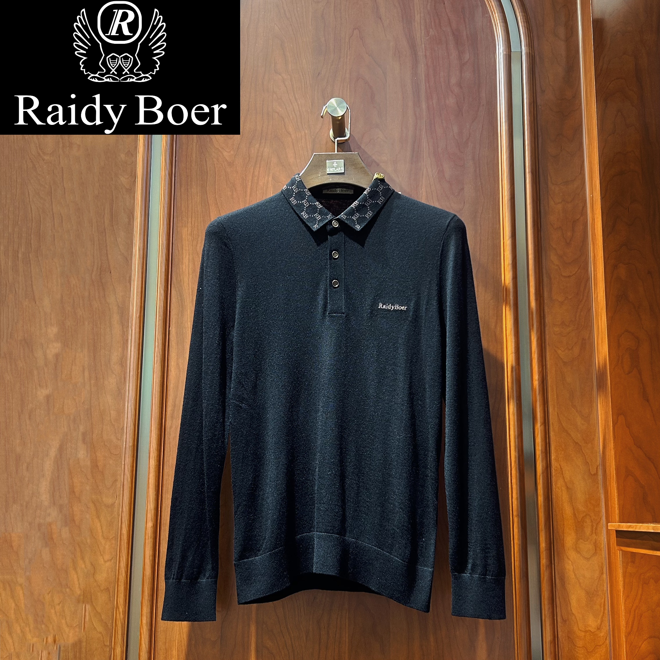 弹力抗皱秋季休闲复古格纹翻领长袖男士polo衫