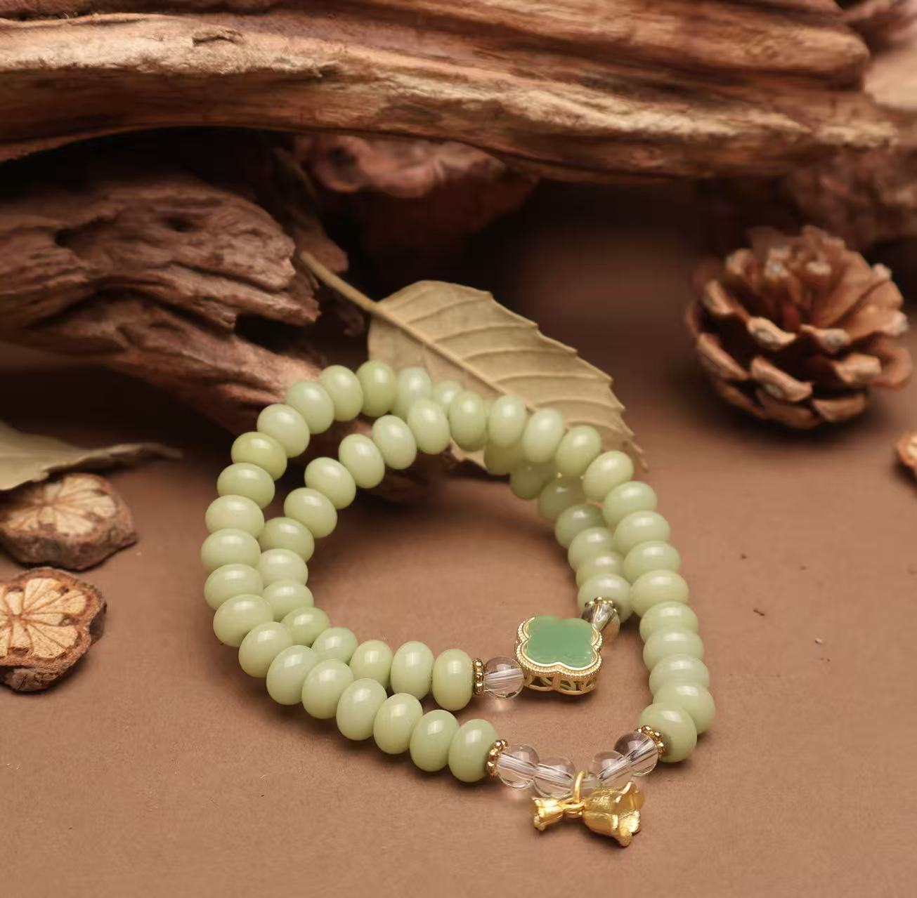 JG0042-翠绿菩提双圈手串（无礼盒）