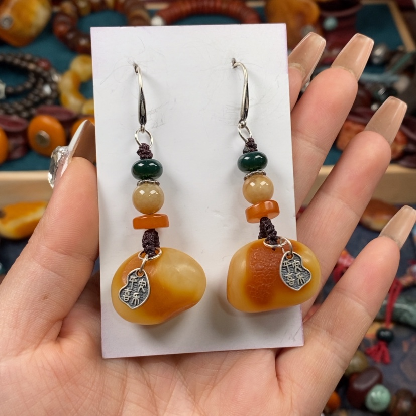 【闪购商品】蜜蜡耳饰未镶嵌耳环