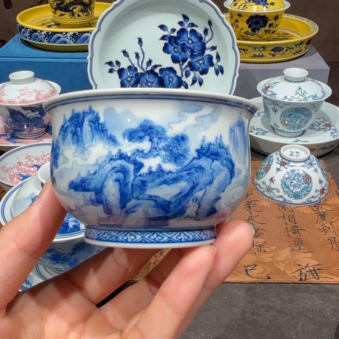 瓷片手工手绘陶瓷茶具