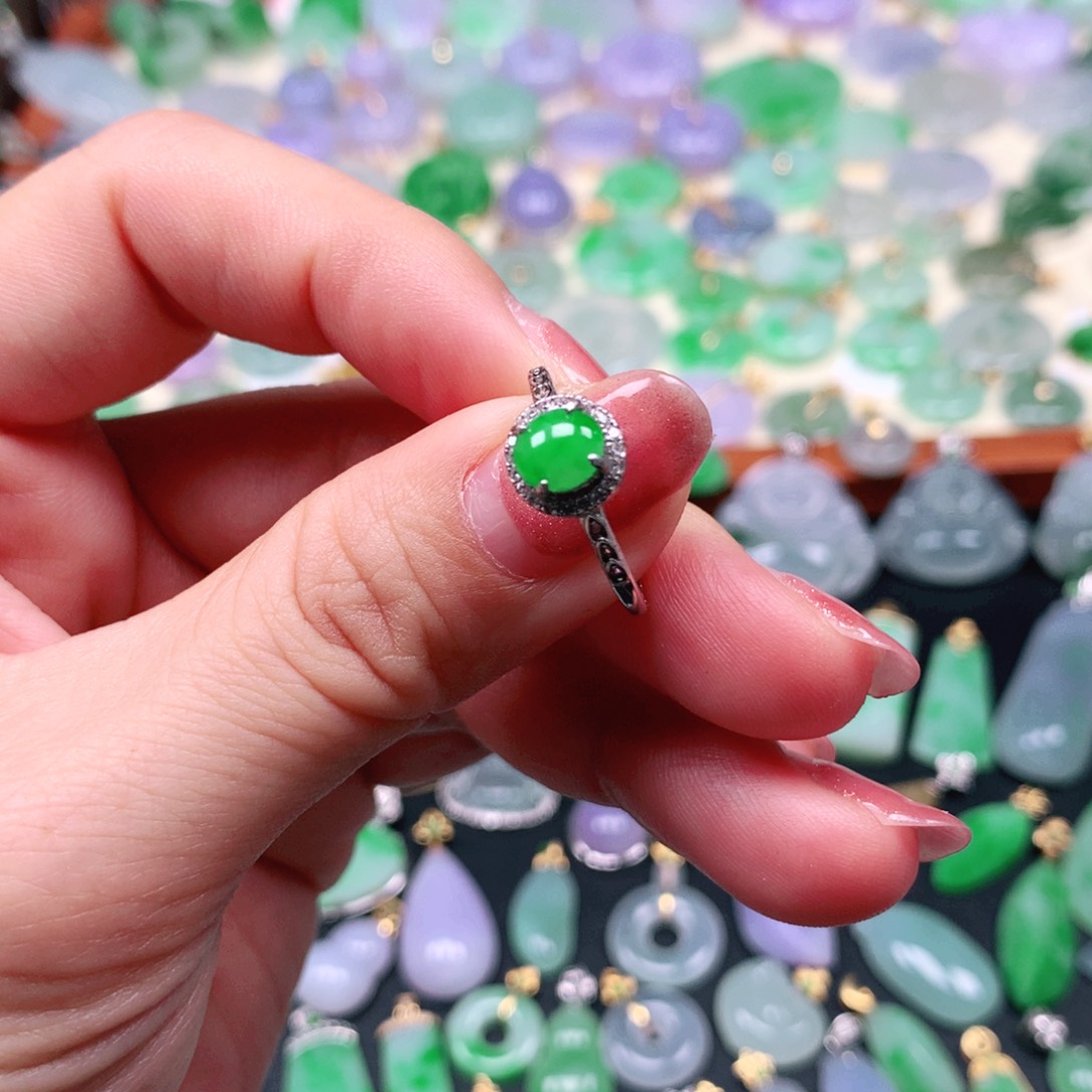 翡翠银S925镶嵌吊坠(不含链)