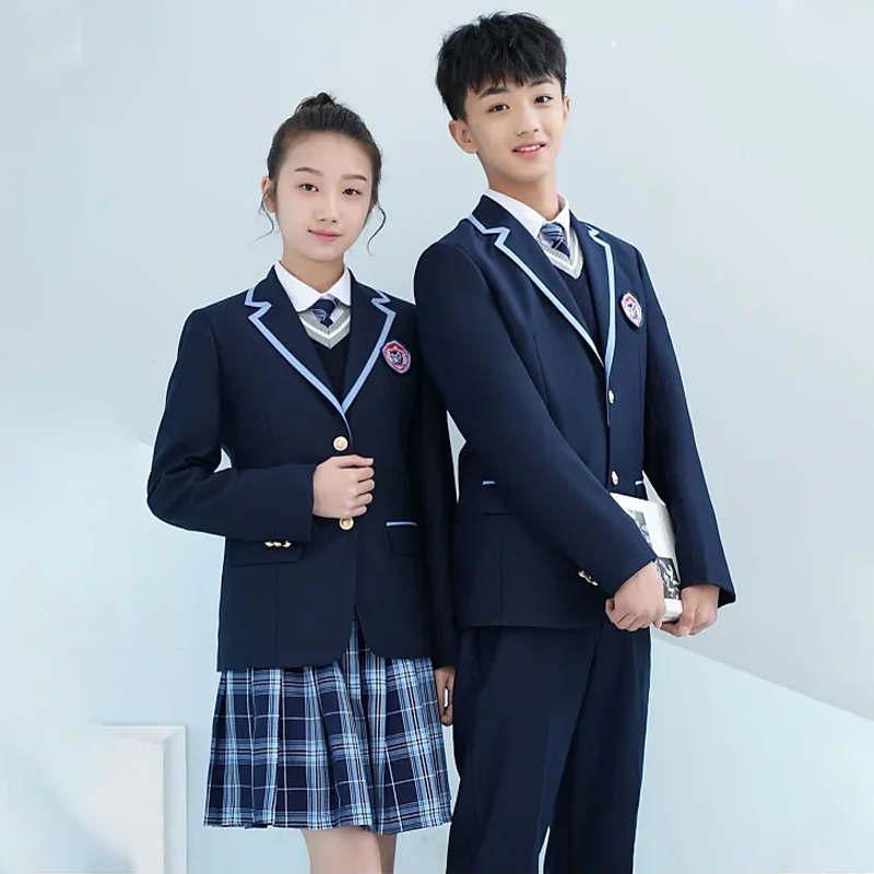 佛山市三水区小学礼服套装班服白衬衫马甲礼服四件套英伦风