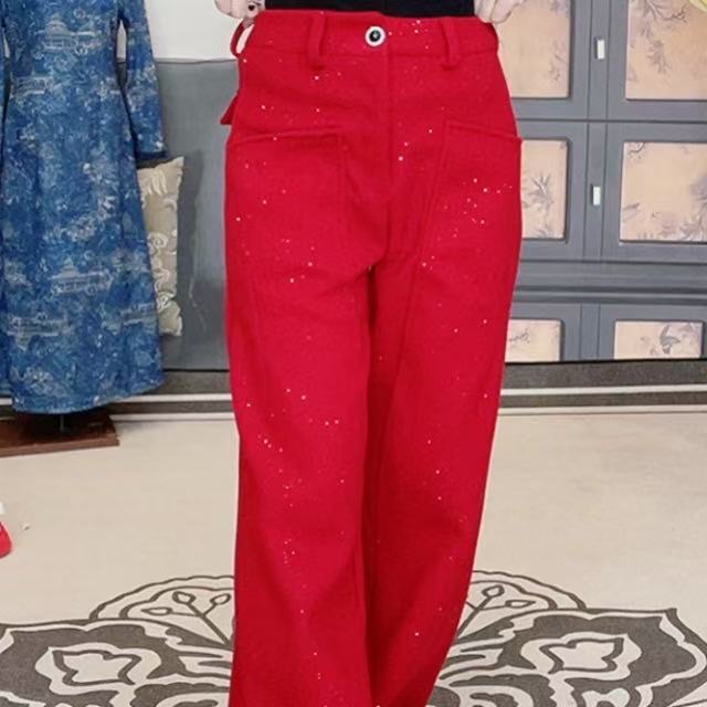 冬季新款时尚百搭星空亮片休闲裤12107