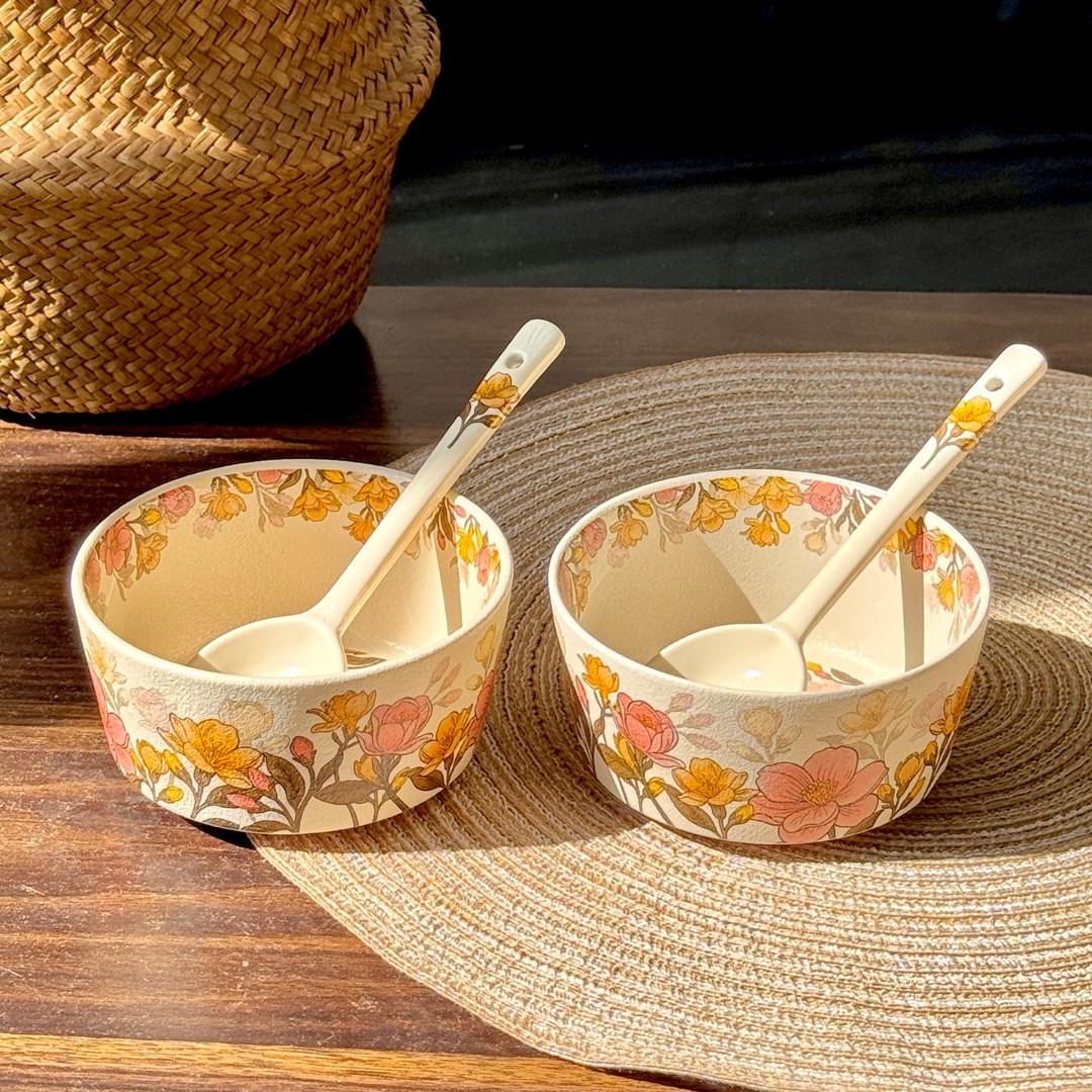 莫奈花园4.5英寸米饭碗家用陶瓷碗甜品碗酸奶碗高颜值餐具