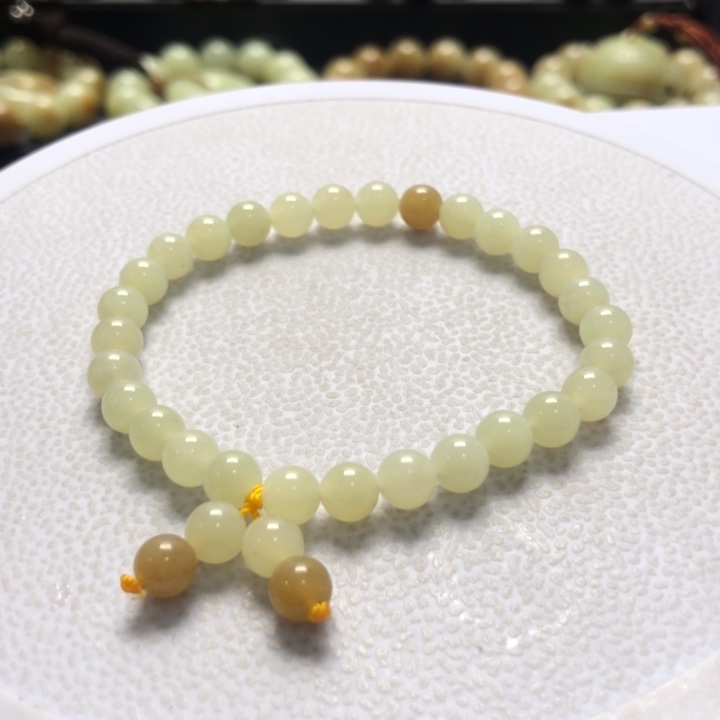 和田玉手串未镶嵌卡6