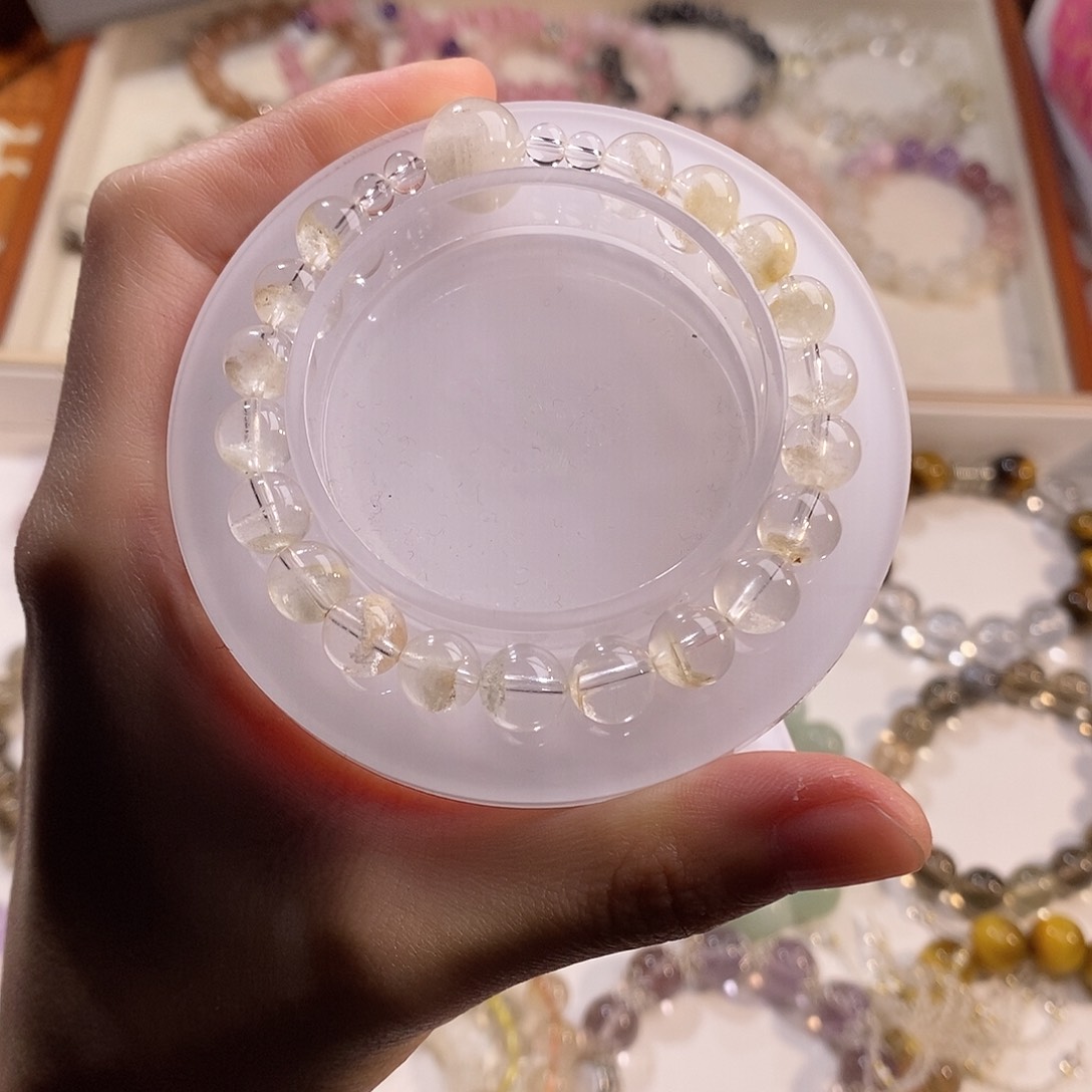 水晶手串合金白幽灵卡9