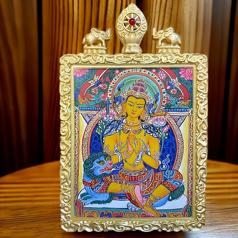 【锦绣唐卡】文殊老师热贡纯手绘矿物颜料唐卡