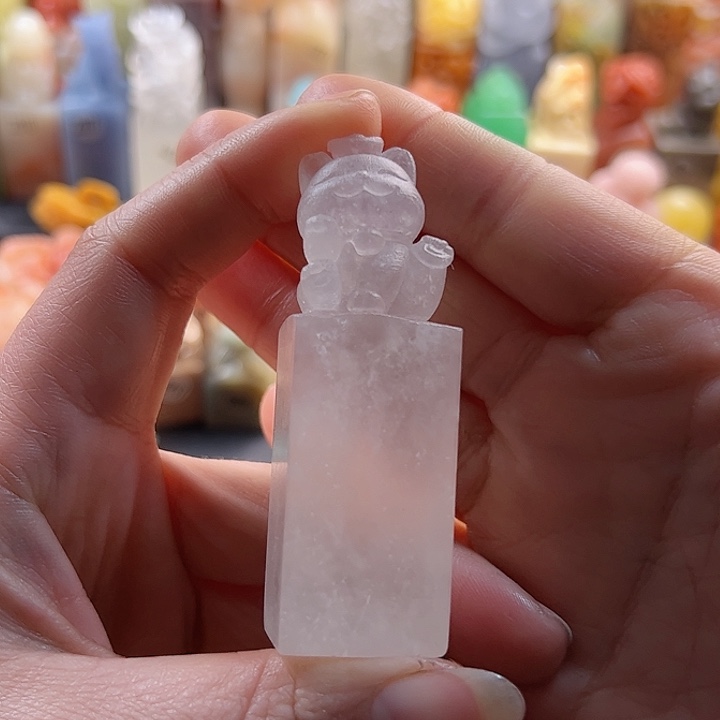 昌化石印石与**尘手工定制2厘米，猫