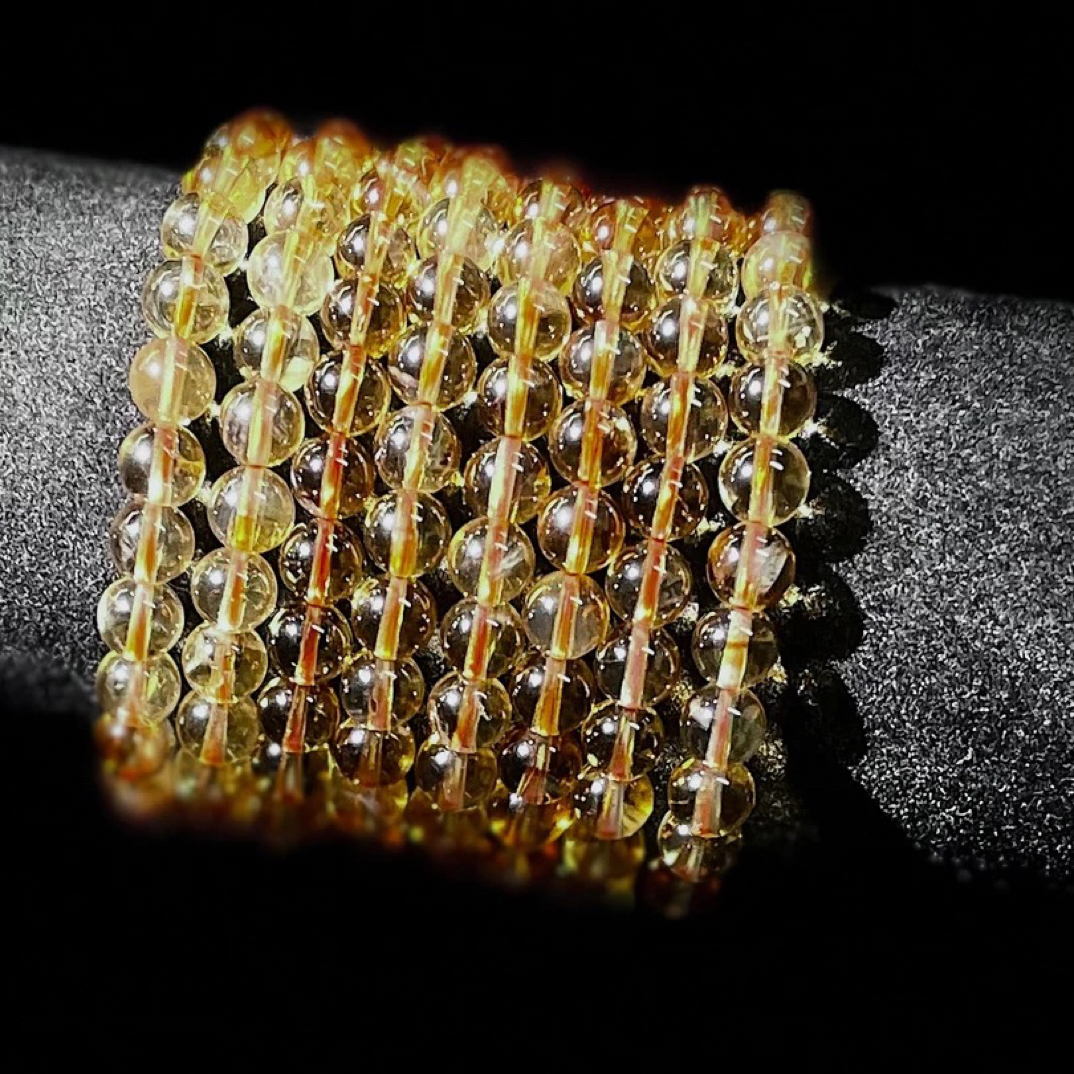 【HS15】天然黄水晶单圈手串多样性发其一