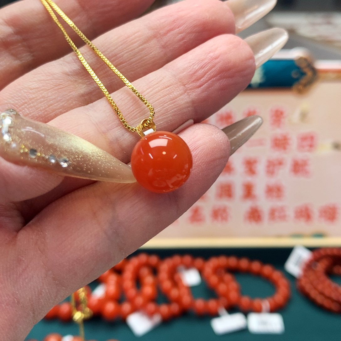 【闪购商品】南红玛瑙11m m18K金镶嵌