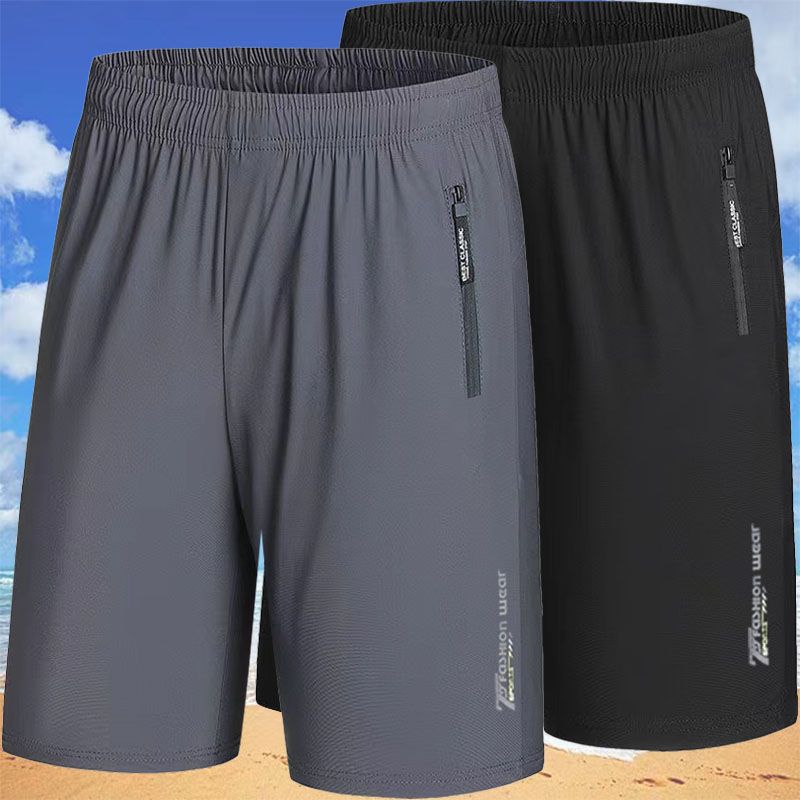 短裤男夏季七分裤男士速干裤高档冰丝透气运动短裤休闲裤衩沙滩裤