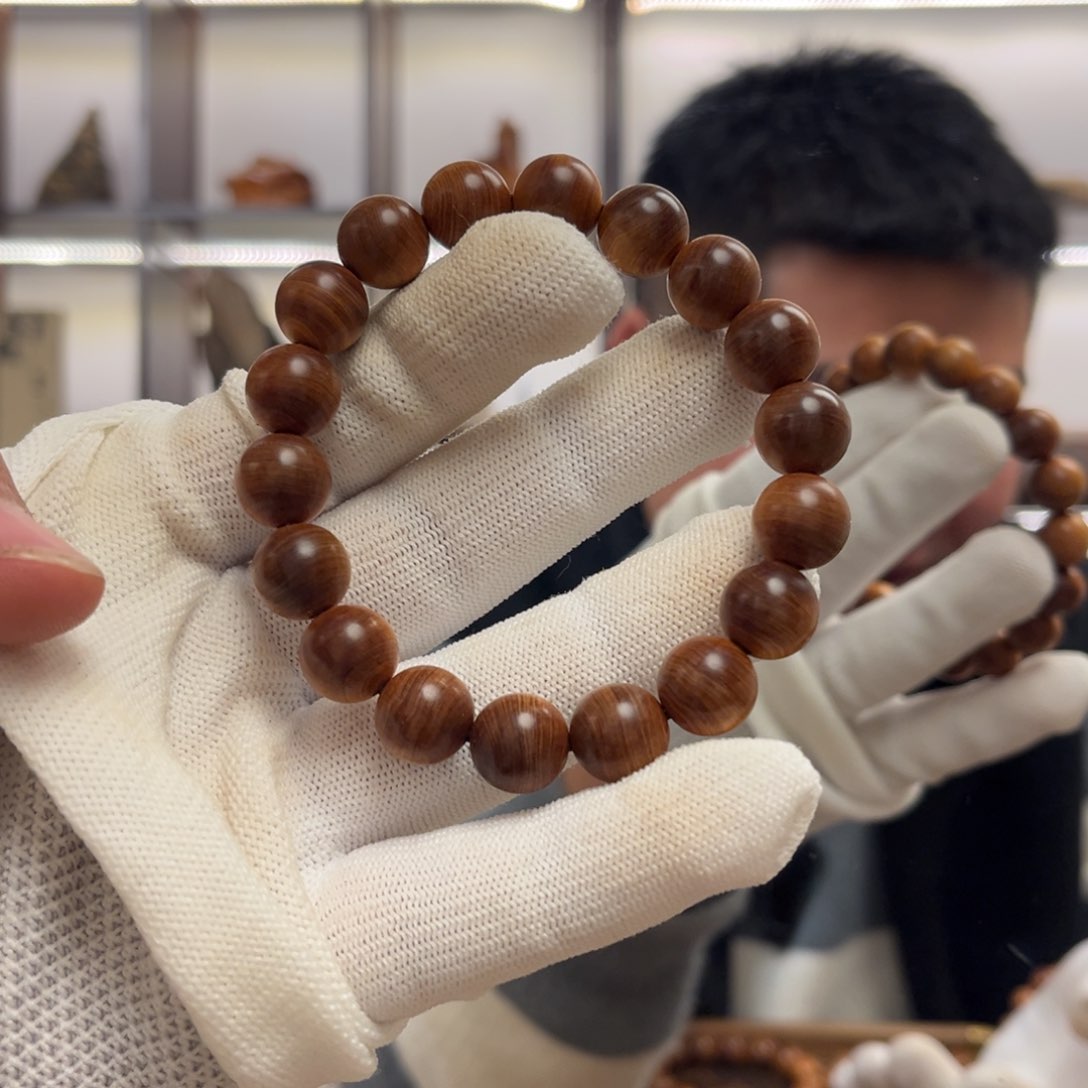 柏木（崖柏）手串/手链12黑油蚕丝纹板根料药香味