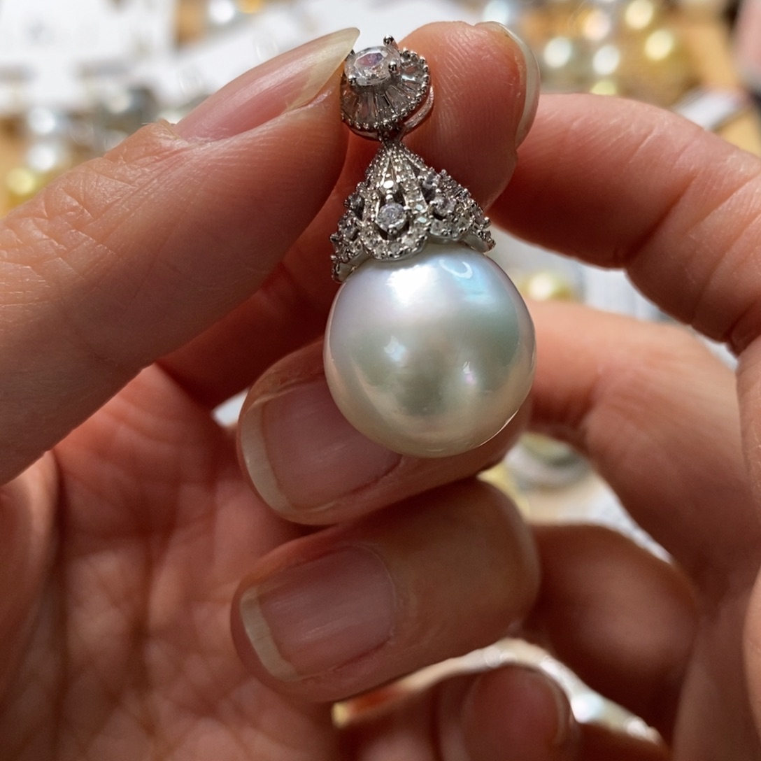 海水珍珠颈饰银S925镶嵌