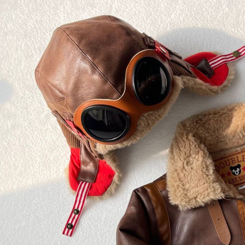 【飞行帽】儿童加绒帅气滑雪帽