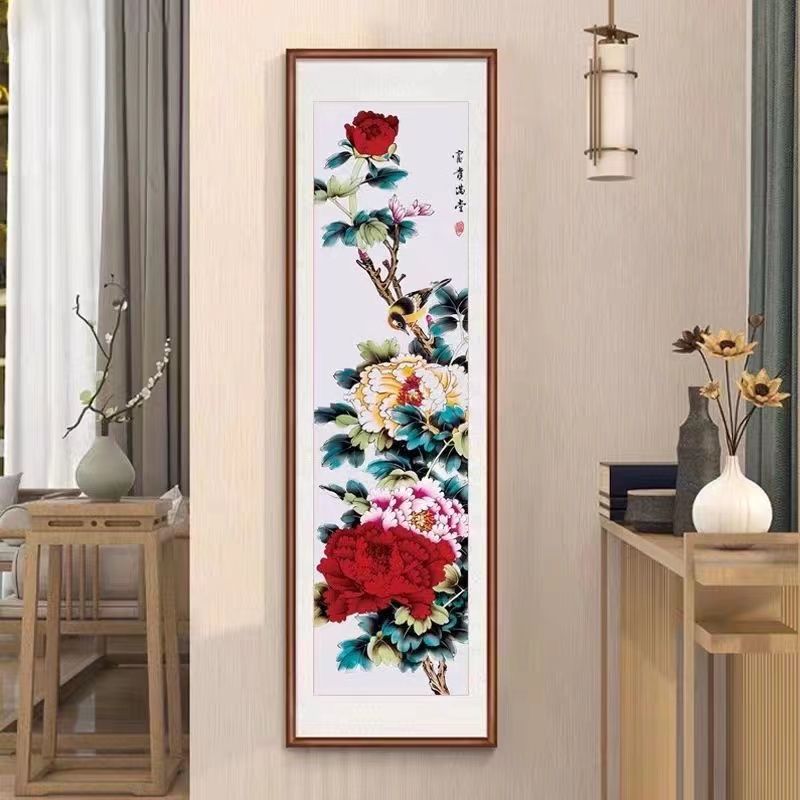 国画富贵满堂十字绣满绣33色2025新款线绣客厅书房玄关