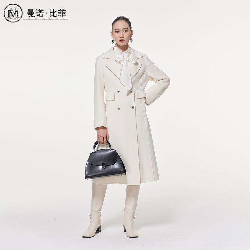 【达人专属】翻领中长款毛呢外套MEEG142036