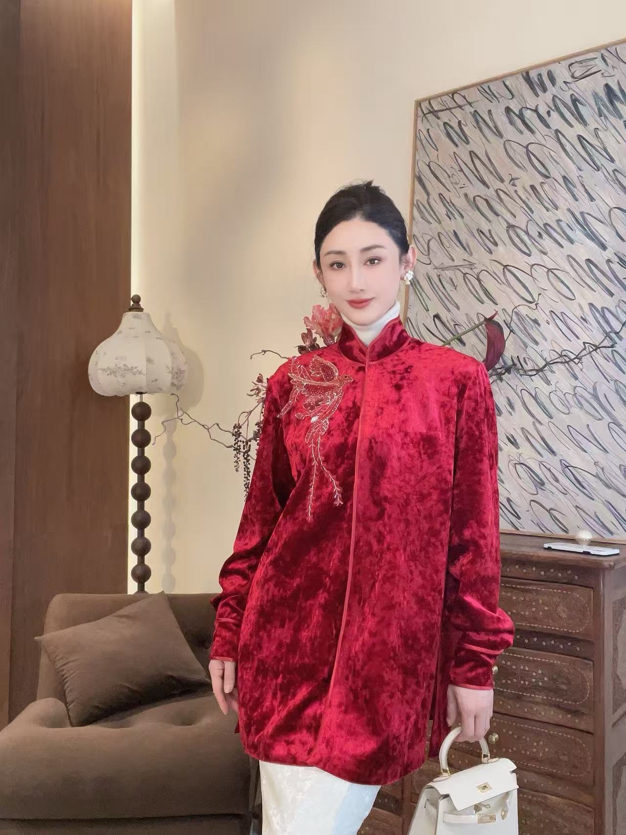 新中式丝绒时尚高级气质上衣