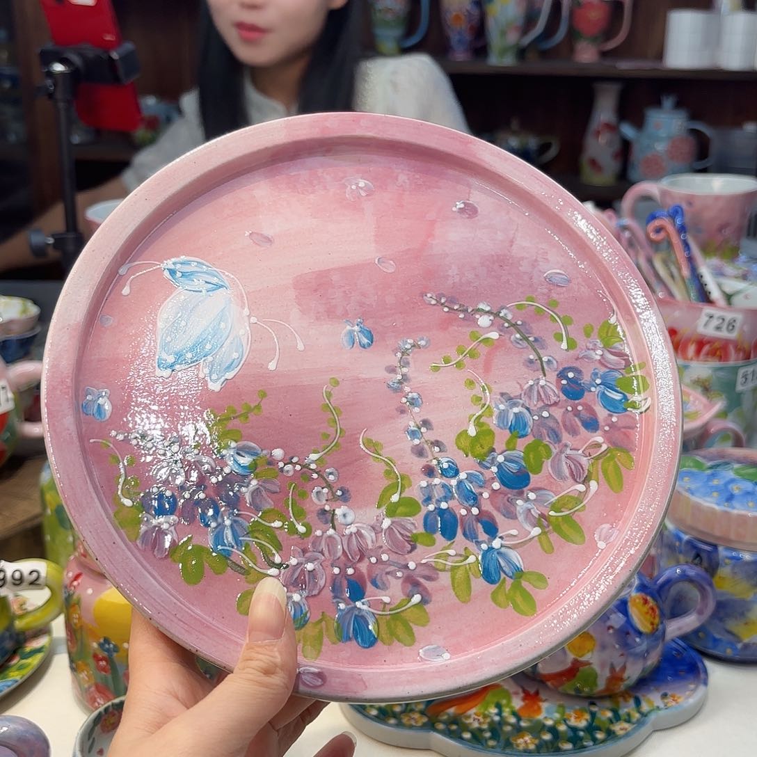 瓷片梓景德镇手绘高温釉下彩陶瓷茶具