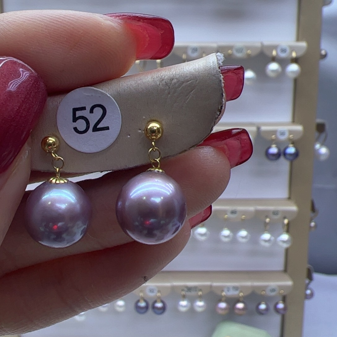 淡水珍珠耳饰18K金镶嵌