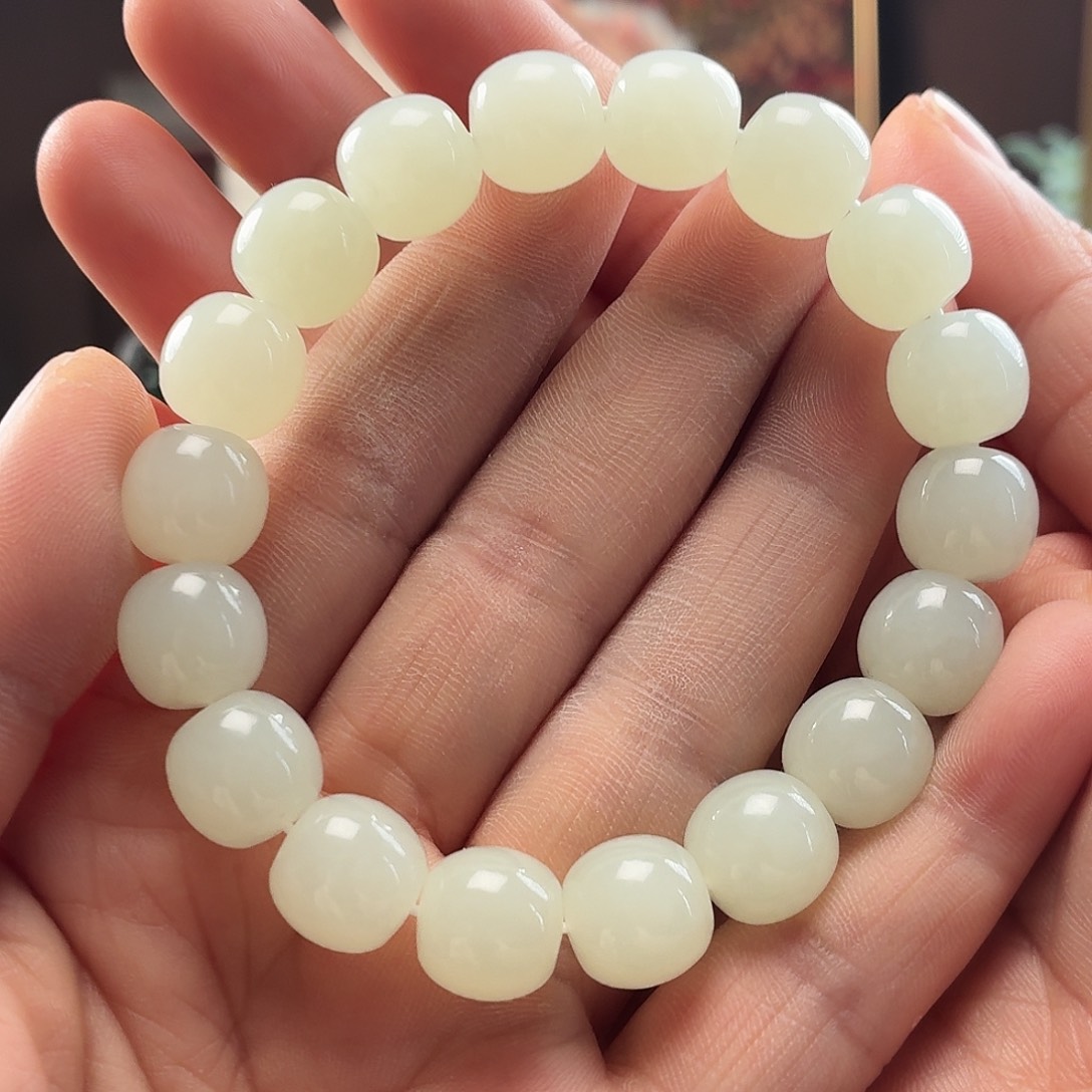 和田玉未镶嵌手链新疆和田玉白玉老11/12