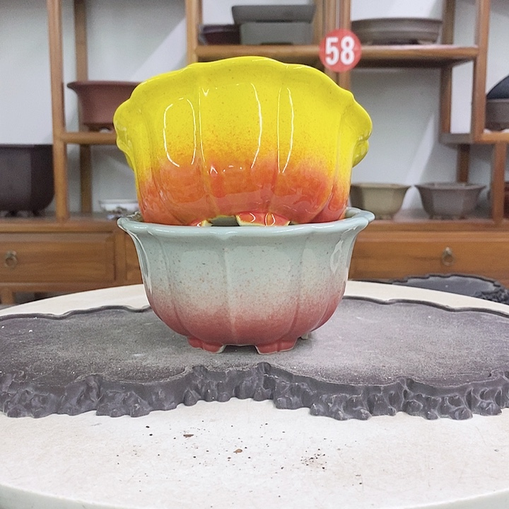 紫砂花盆瑕疵7.5-15。。。。