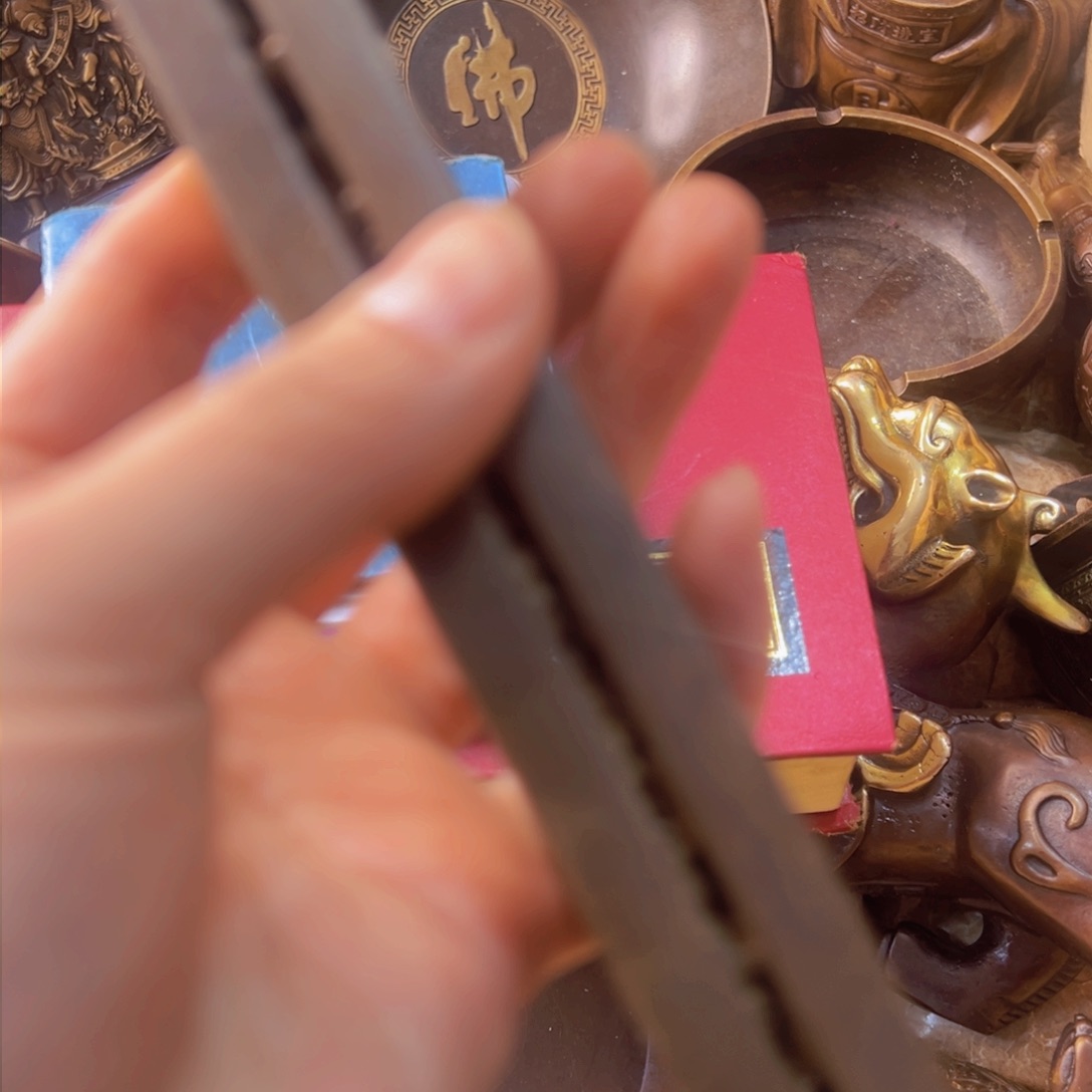 原矿风磨铜镇尺一对