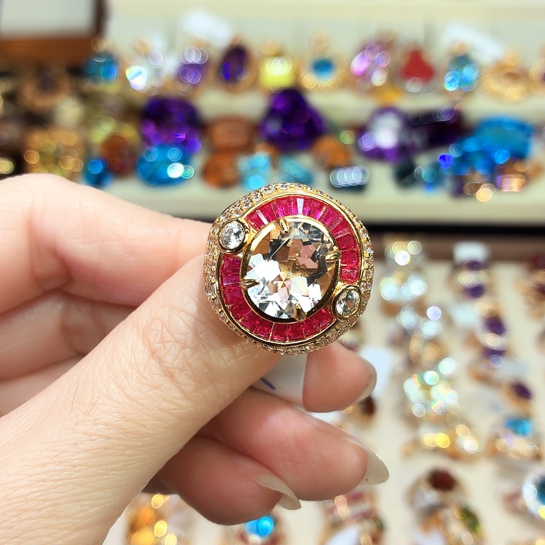 水晶银S925镶嵌戒指