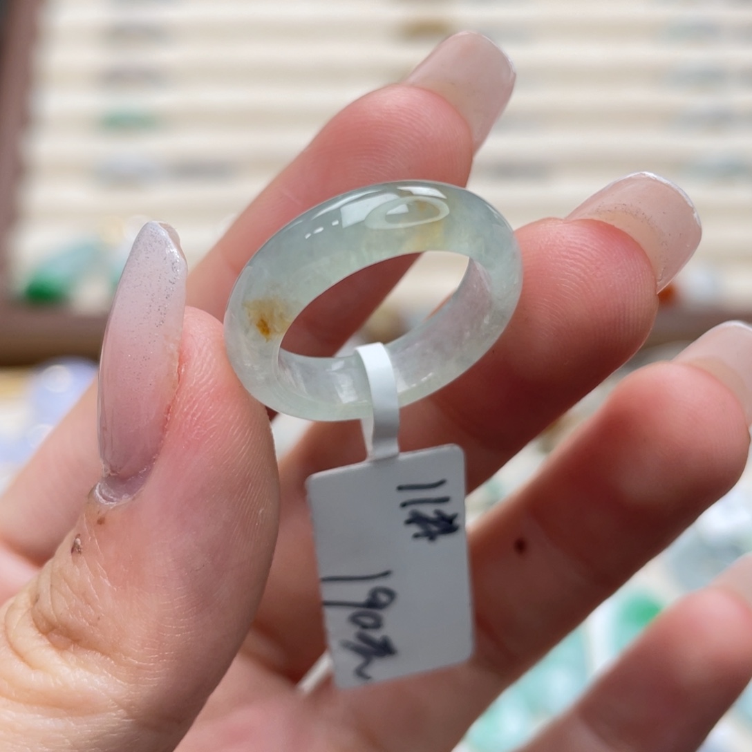 翡翠未镶嵌戒圈a06港圈11薄荷绿桂花糕