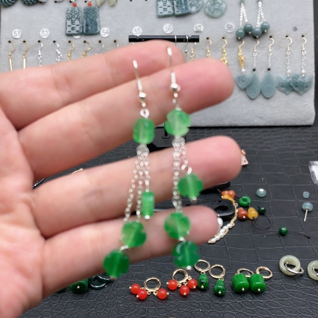 未镶嵌翡翠耳饰00758