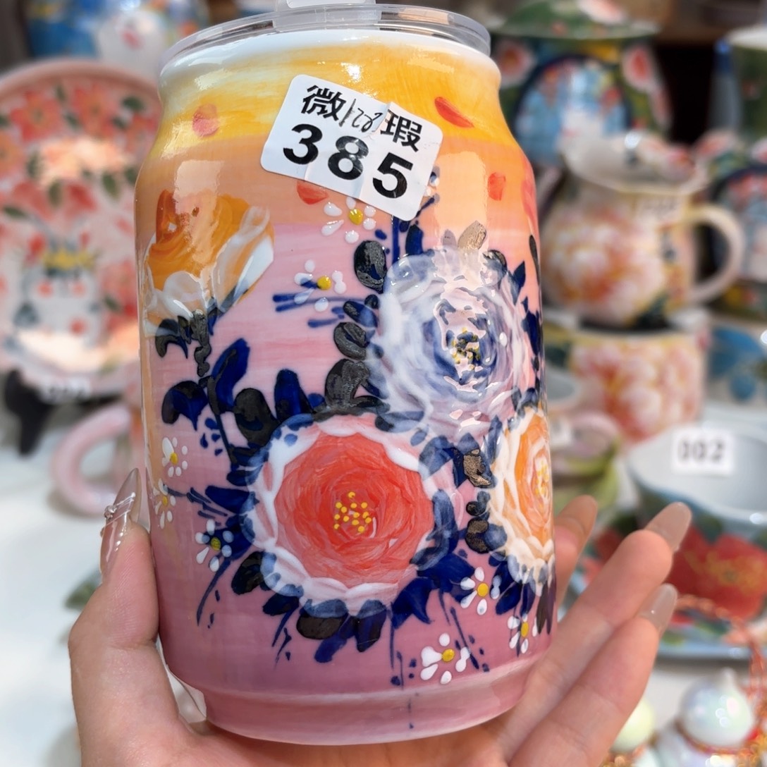 杏****景德镇手绘高温釉下彩陶瓷茶具