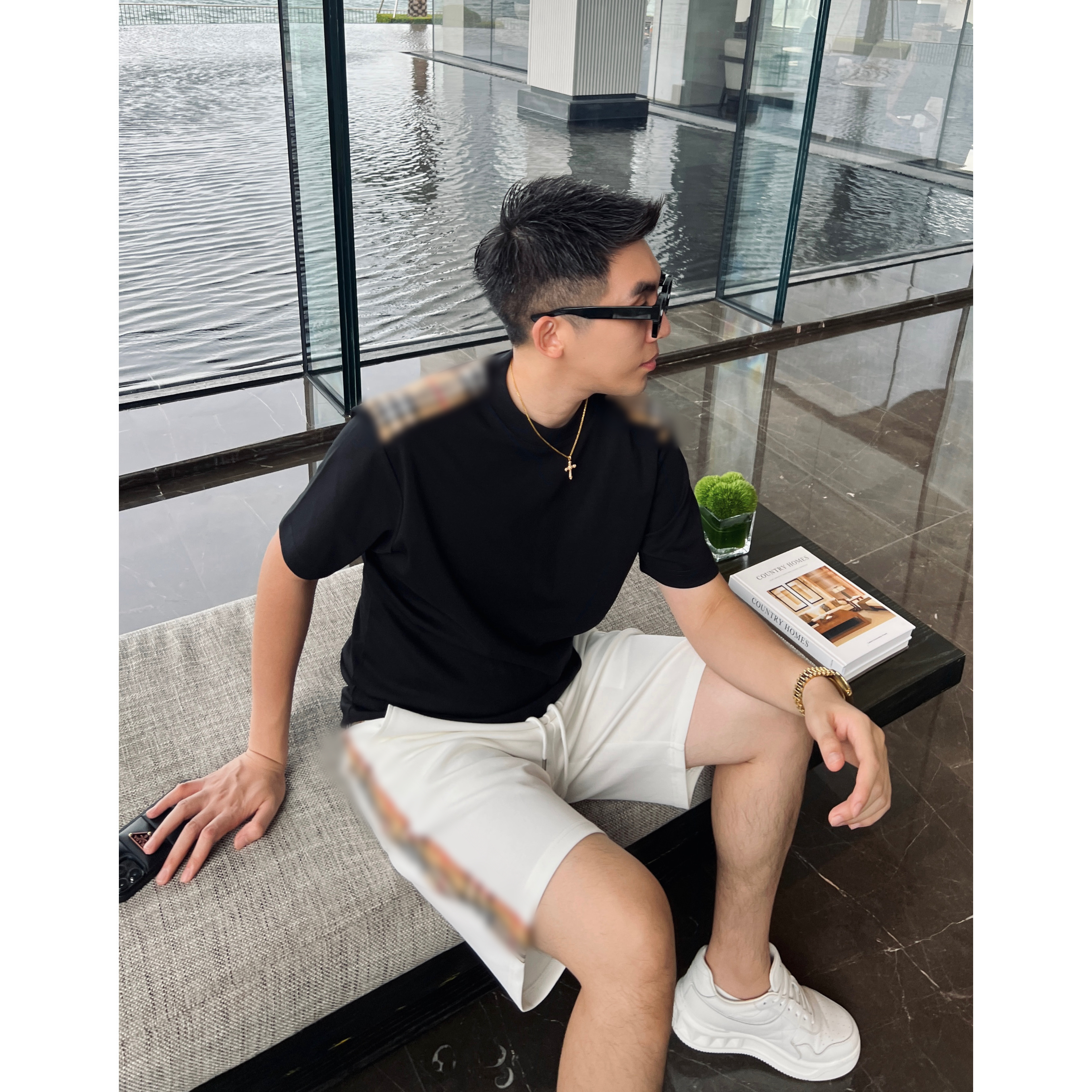 【夏日格纹】夏季立体刺绣格子男士短袖T恤情侣圆领休闲半袖