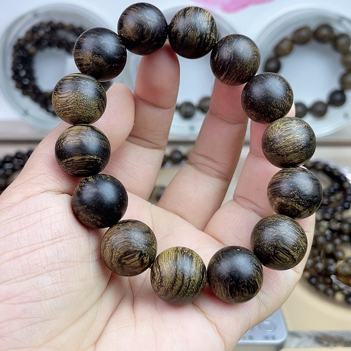 手串沉香A****e越南芽庄白奇玉化留疤嘤子虎斑