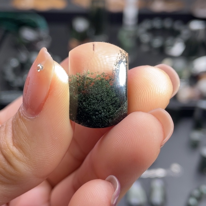 颈饰水晶未镶嵌绿幽灵聚宝盆吊坠定制