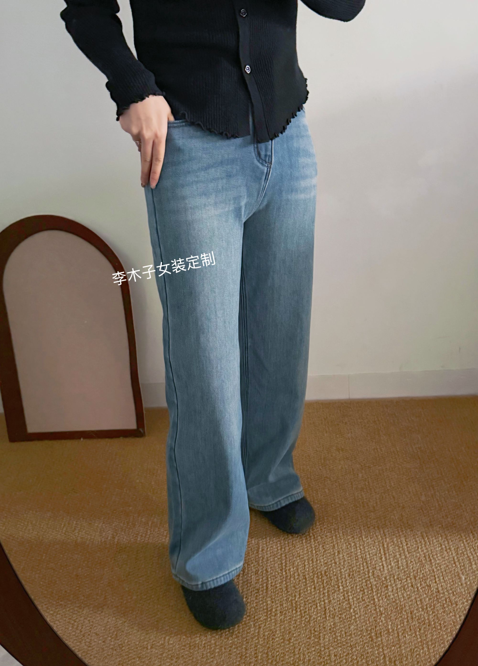 木子【八面弹】针织时尚休闲翻领设计师修身