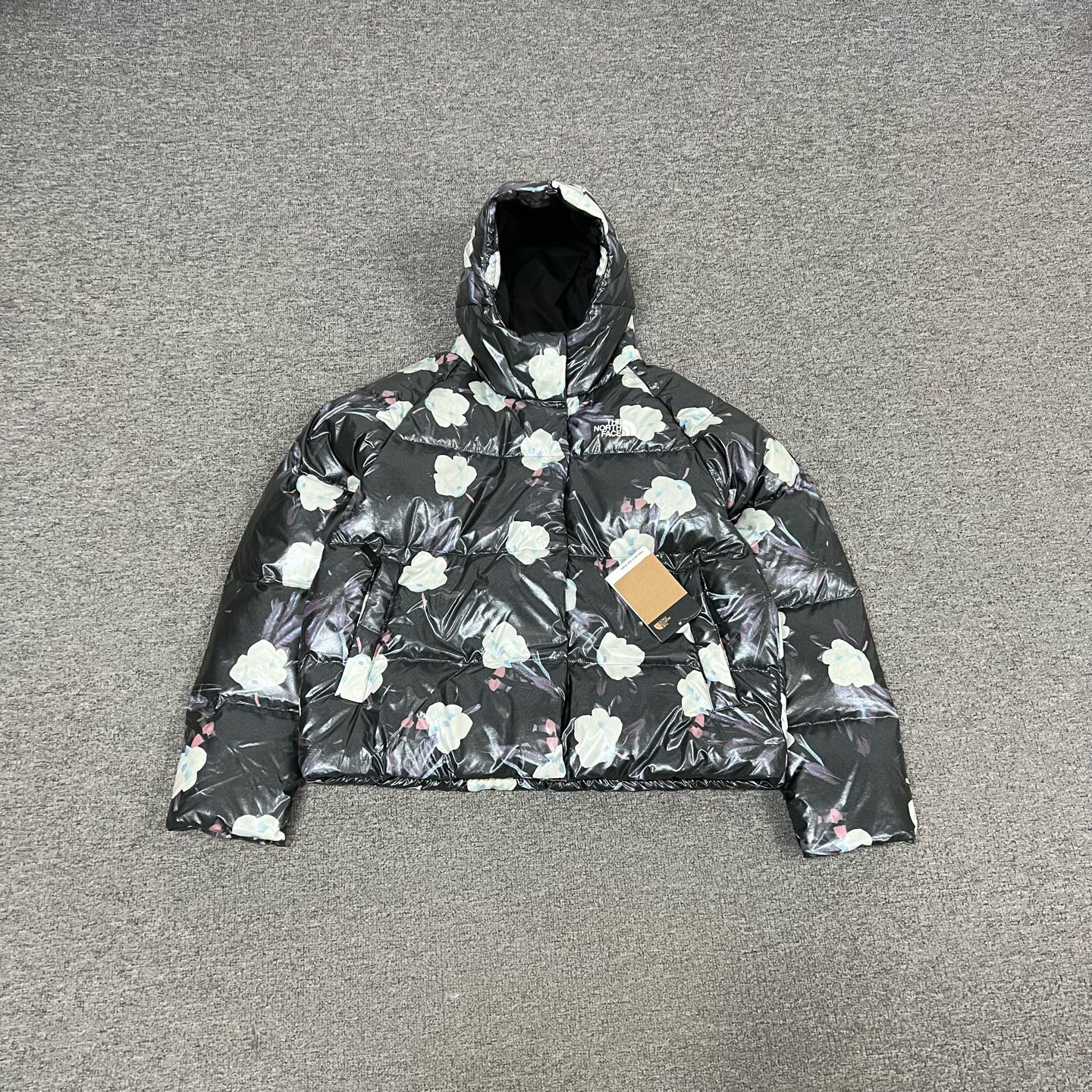 99新 AMIPARIS TNF 北面 花卉 连帽羽绒服 99新 XXL码 