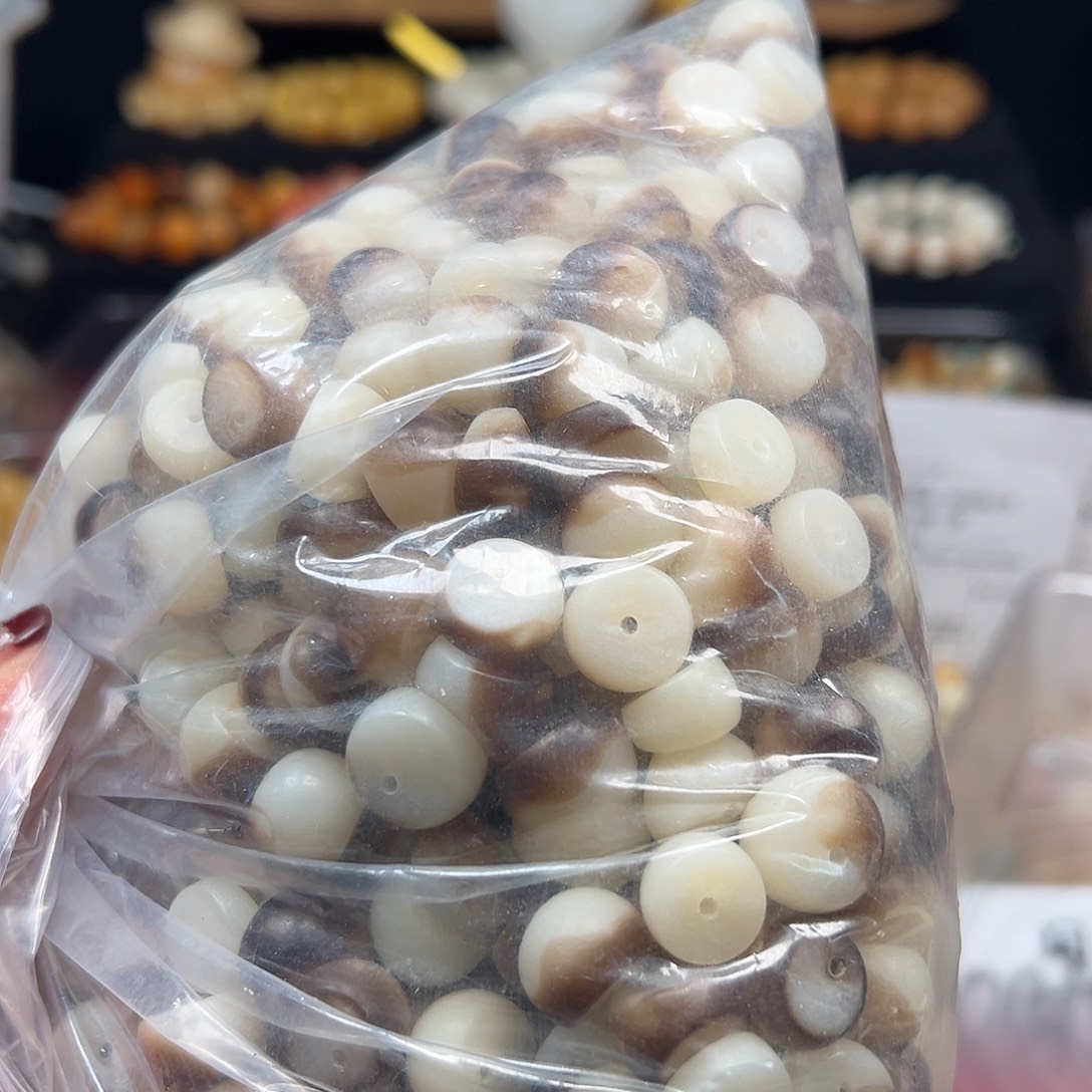 莲***风菩提根/象牙果手串微瑕马蹄蒜瓣