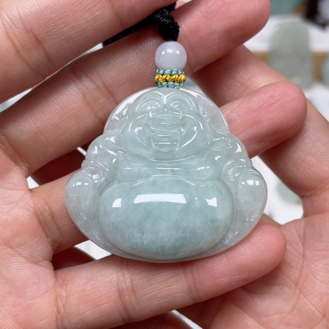 翡翠颈饰未镶嵌天然翡翠A货佛公小