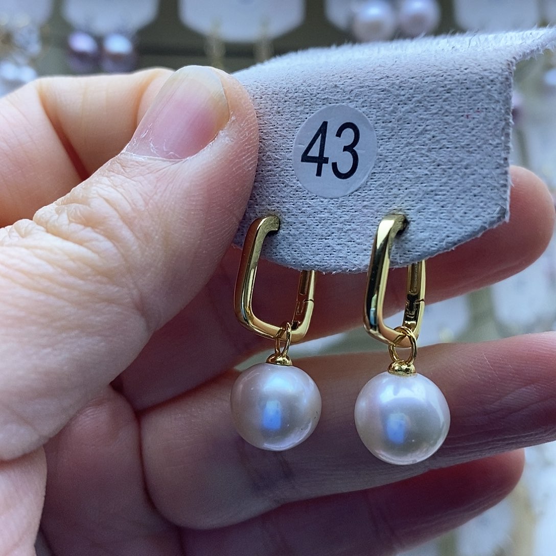 淡水珍珠耳饰银S925镶嵌