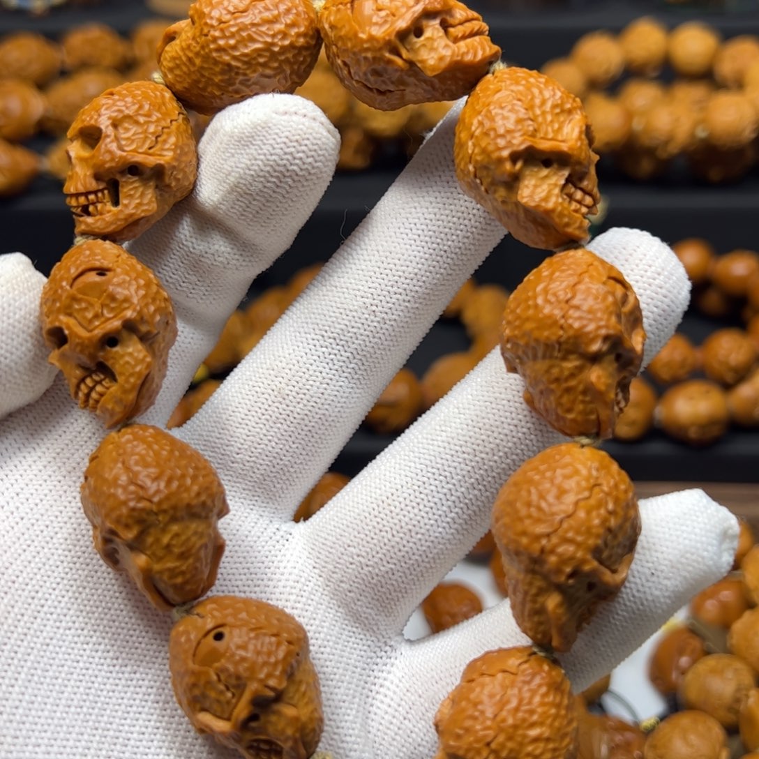 打***肉橄榄核手串/手链1.9骷髅