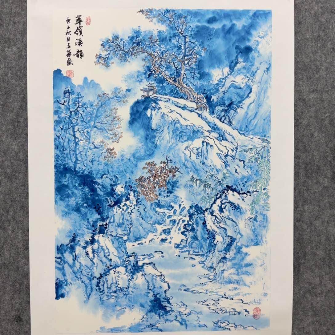 国画陆远华老师青花瓷精品国画