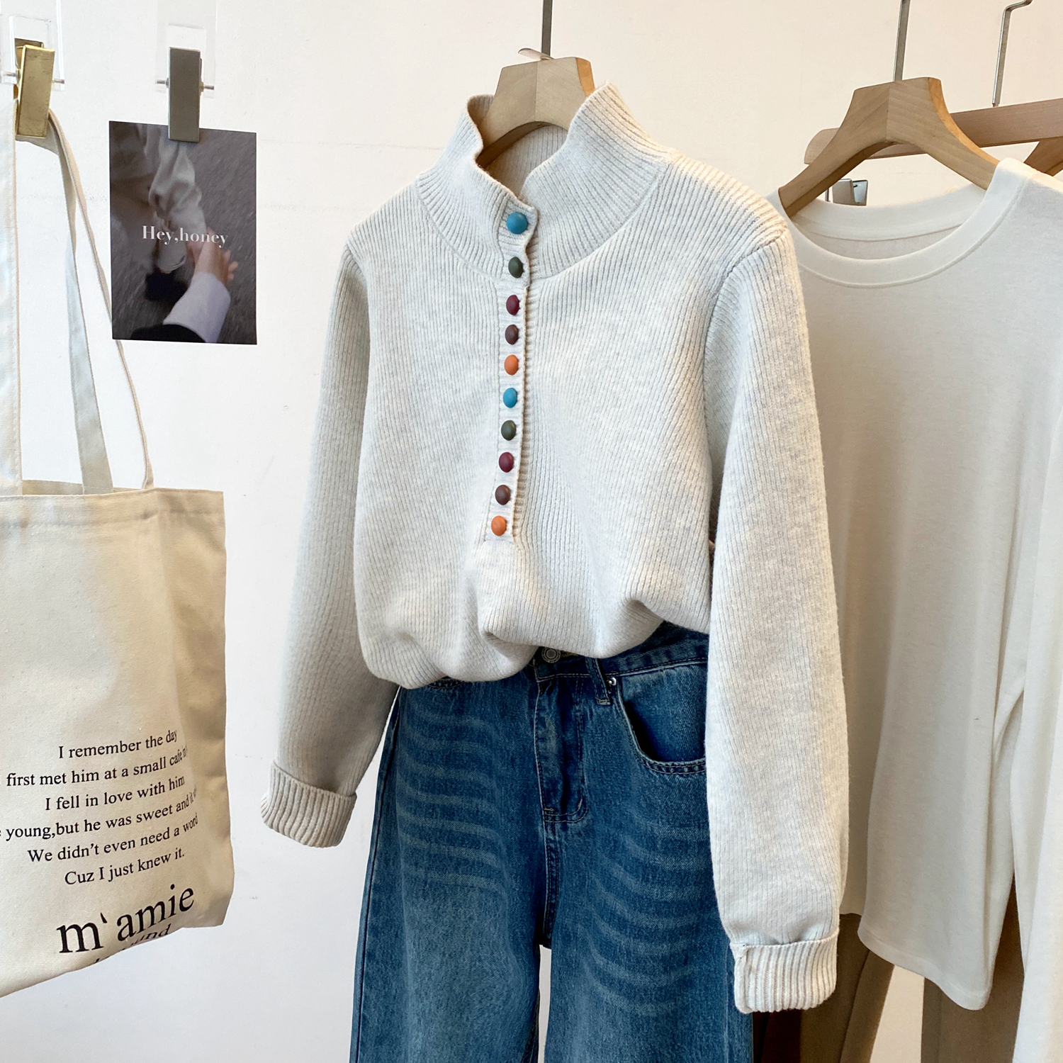 5071气质百搭毛衣女外搭洋气小个子上衣毛衣