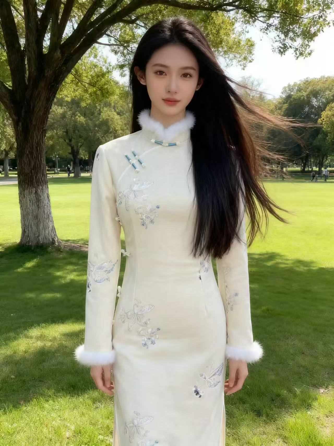 【籽沐】上上签冬季新款新中式气质修身旗袍日常复古优雅中国风加厚