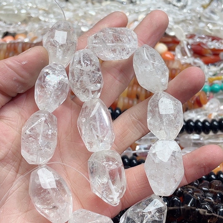 玛瑙/玉髓珠宝半成品未镶嵌一条19x27mm白水晶