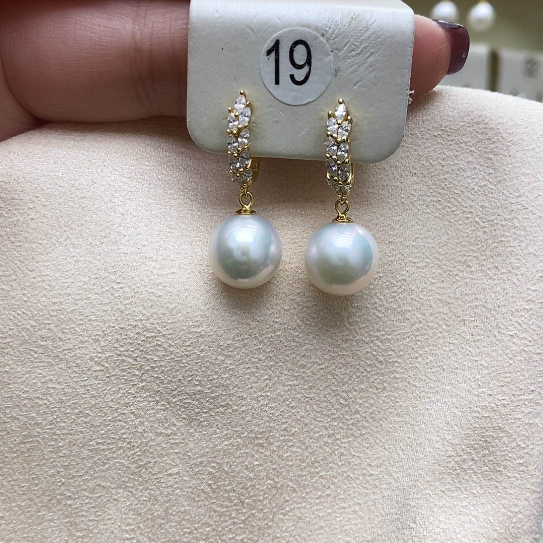 淡水珍珠耳饰银S925镶嵌