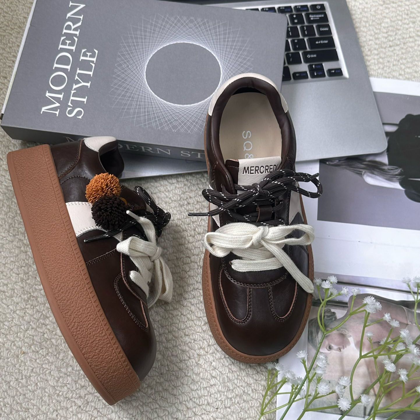 松糕底板鞋浅口圆头日常休闲单鞋