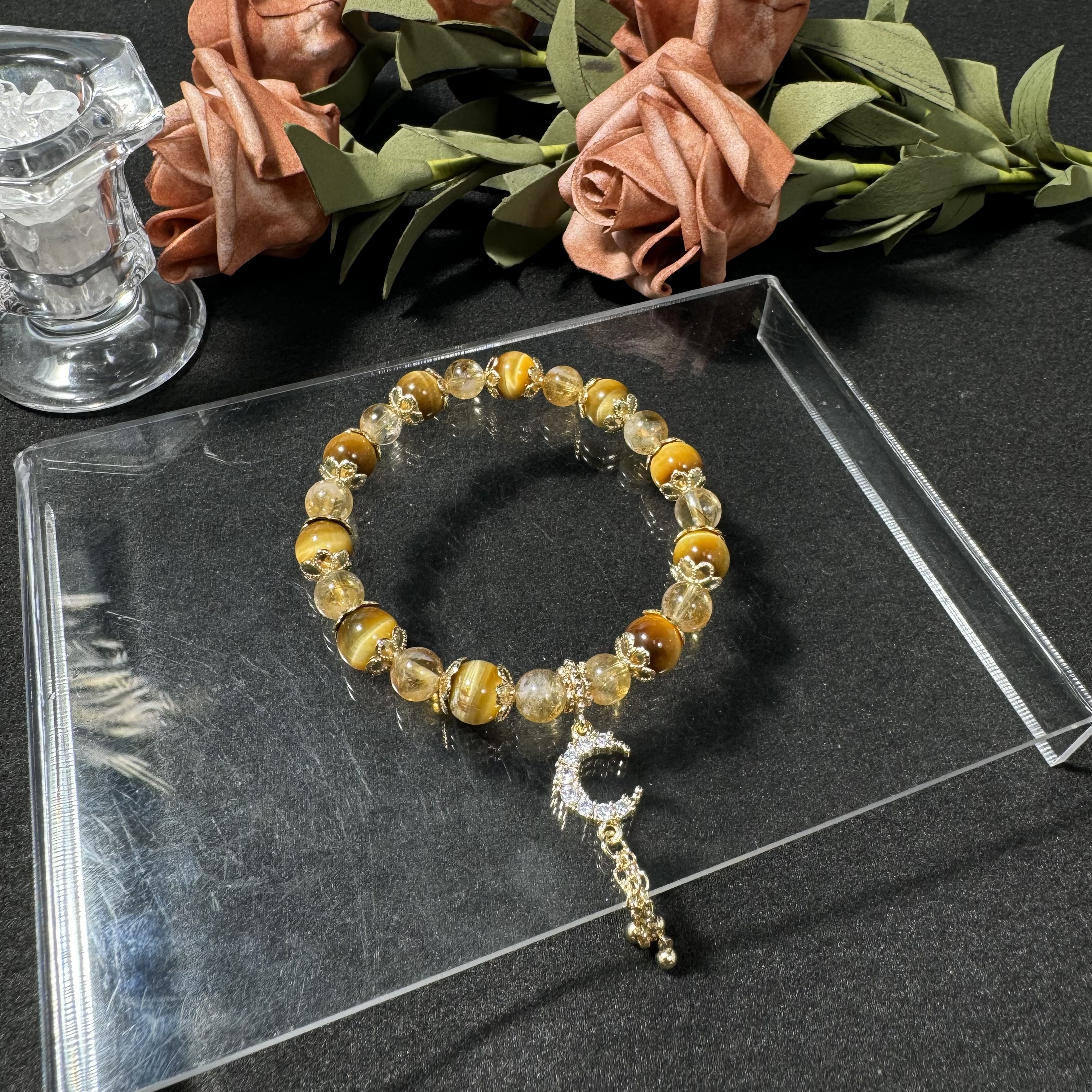 【仟亿珠宝k-095】天然虎眼石经典小众仙女颜色微差任发其一